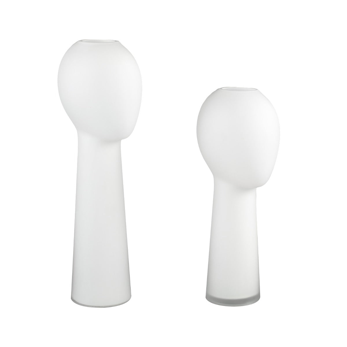 Vaso Adali White | Vaso in vetro a forma di testa umana astratto - CONFIG0395