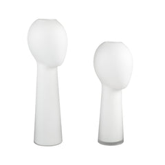Vaso Adali White | Vaso in vetro a forma di testa umana astratto - CONFIG0395
