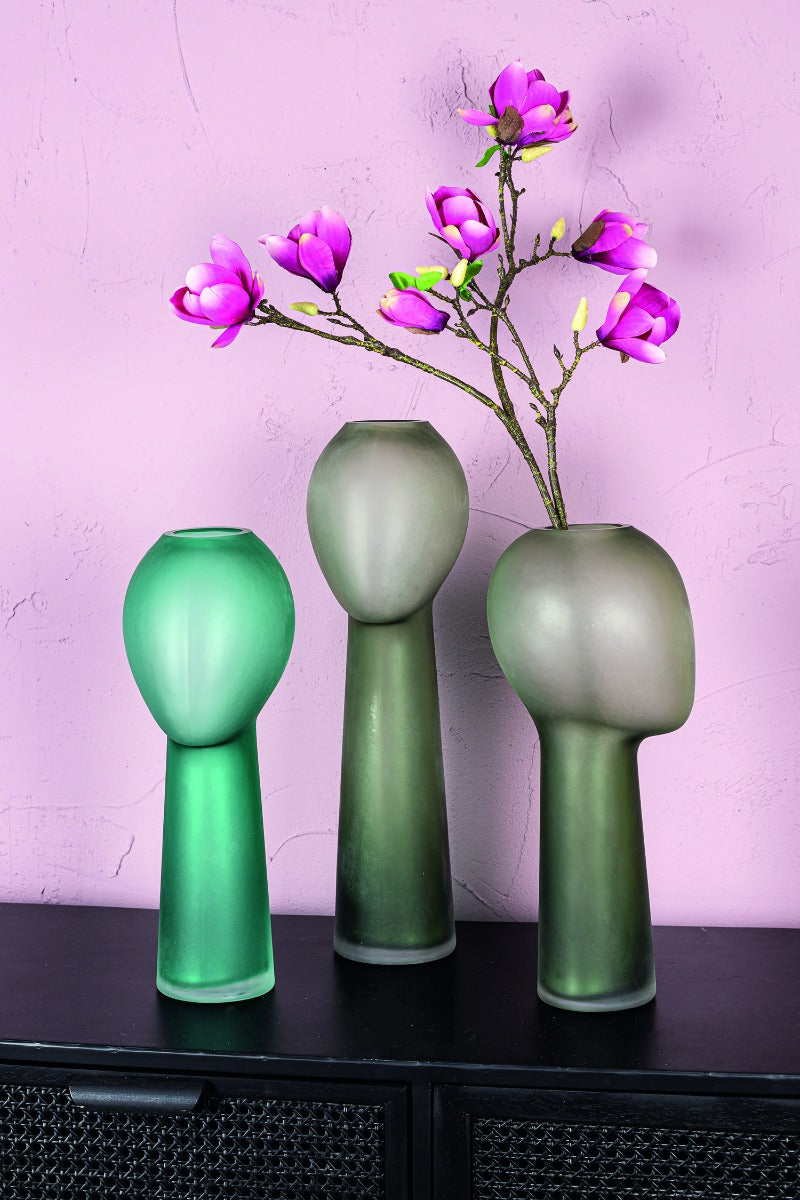 Vaso Adali Green | Vaso in vetro a forma di testa umana astratto - CONFIG0344