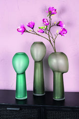 Vaso Adali Green | Vaso in vetro a forma di testa umana astratto - CONFIG0344