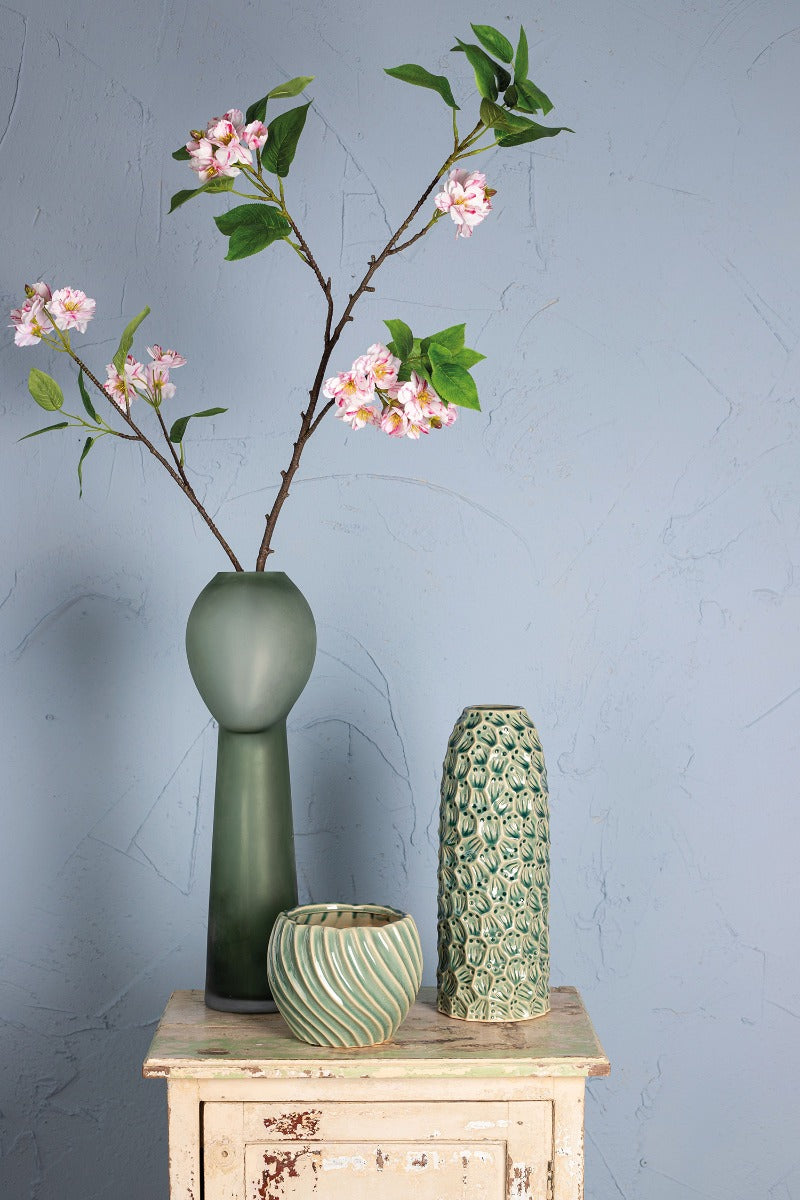 Vaso Adali Green | Vaso in vetro a forma di testa umana astratto - CONFIG0344