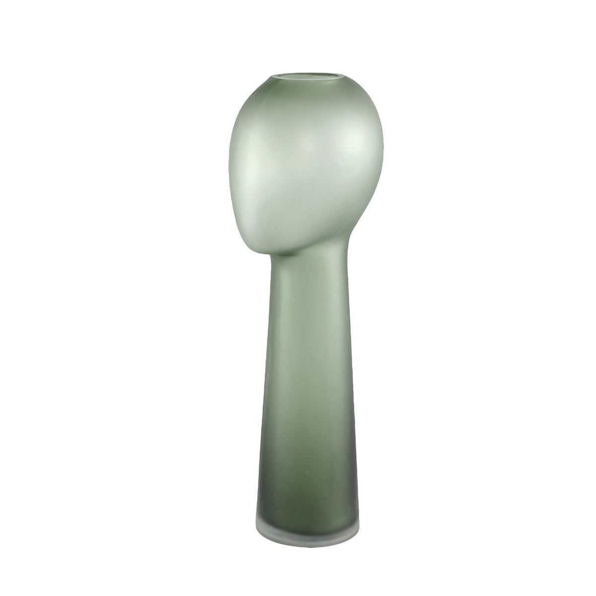 Vaso Adali Green H50 | Vaso in vetro a forma di testa umana astratto - 706957