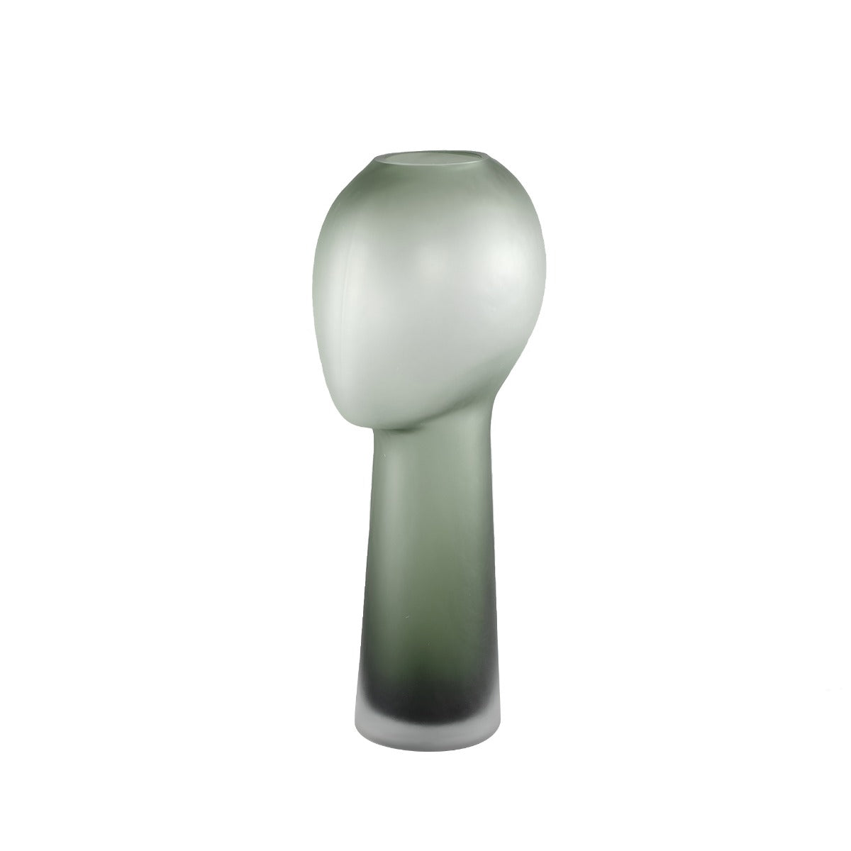 Vaso Adali Green H40 | Vaso in vetro a forma di testa umana astratto - 706958