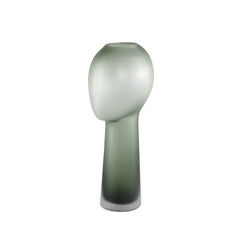 Vaso Adali Green H40 | Vaso in vetro a forma di testa umana astratto - 706958