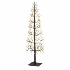 Albero LED Faggio Slim Nero EDG Enzo De Gasperi H 120 cm con illuminazione LED Flash IP44