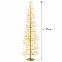 Albero LED Faggio Slim Oro EDG Enzo De Gasperi H 150 cm con MicroLED a luce calda e indicazione dell’altezza