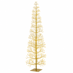 Albero LED Faggio Slim Oro EDG Enzo De Gasperi H 150 cm con MicroLED a luce calda e struttura sottile decorativa