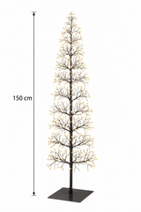 Albero LED Faggio Slim Nero EDG Enzo De Gasperi H 150 cm con MicroLED a luce calda e indicazione dell’altezza