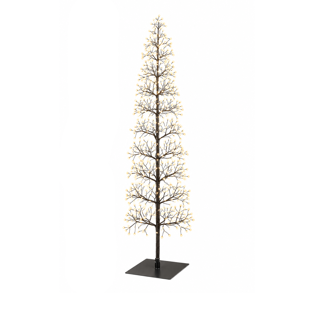 Albero LED Faggio Slim Nero EDG Enzo De Gasperi H 150 cm con MicroLED a luce calda