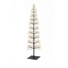 Albero LED Faggio Slim Nero EDG Enzo De Gasperi H 150 cm con MicroLED a luce calda