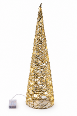 Albero LED Stripes Cono Oro EDG Enzo De Gasperi H 60 cm Ø 16 cm con 30 MicroLED a luce calda