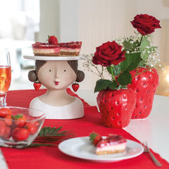 Alzata porta torta Lady Fragola| Alzatina per torte a forma di testa di donna - 2212923