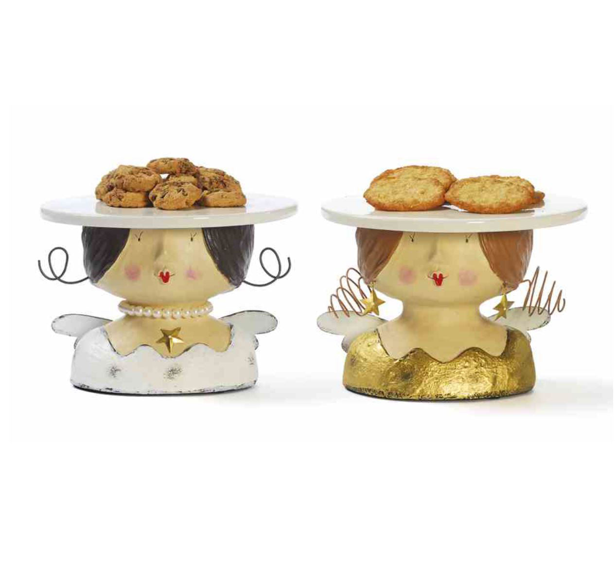 Alzata porta dolci Angelo | Alzatina per dolci a forma di testa di angelo - CONFIG0298