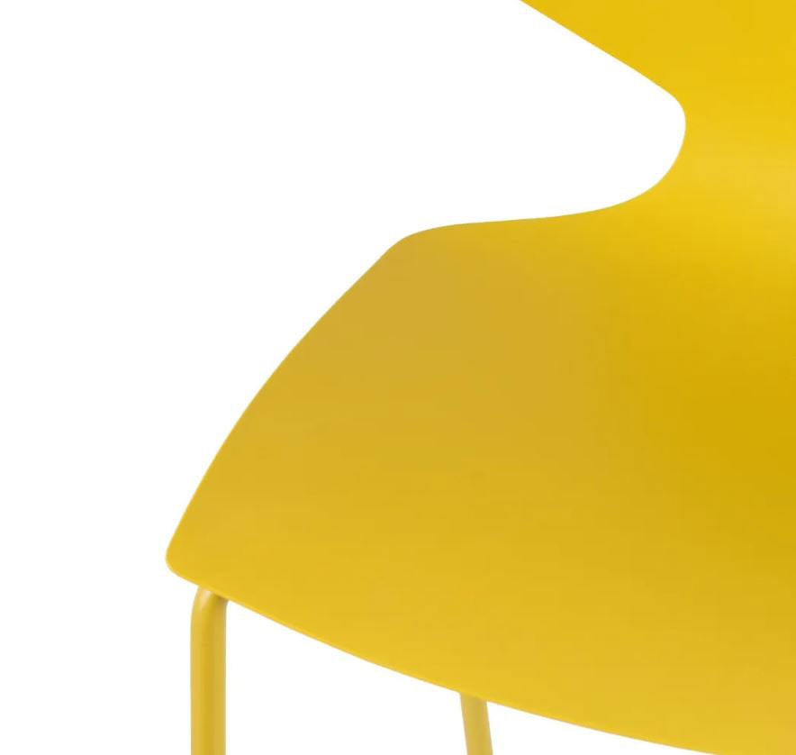 Amarillo - Sedia Impilabile in Polipropilene Giallo con Struttura in Metallo L43 X P42 X H79 CM - 606282