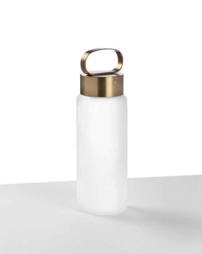 Lampada Ichendorf Andon Wireless &ndash; Vetro Bianco e Alluminio Oro - 09390011