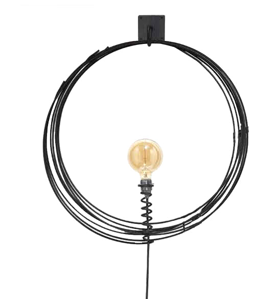 Lampada Cerchio diametro 70 : Applique da parete in ferro - 070