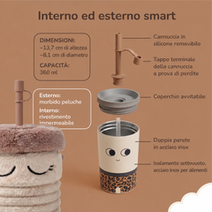 Asobu Brewster tazza termica in acciaio inox a doppia parete con cannuccia