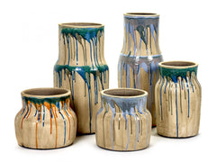 Vaso di terracotta Drops Low Blu: vasi design Serax - B4917539