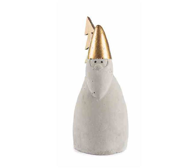 Babbo Natale stilizzato in cemento con albero H16 - 1214413