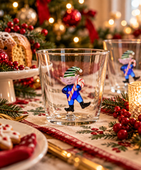 bicchiere elfo blu christmas tales tavola natale