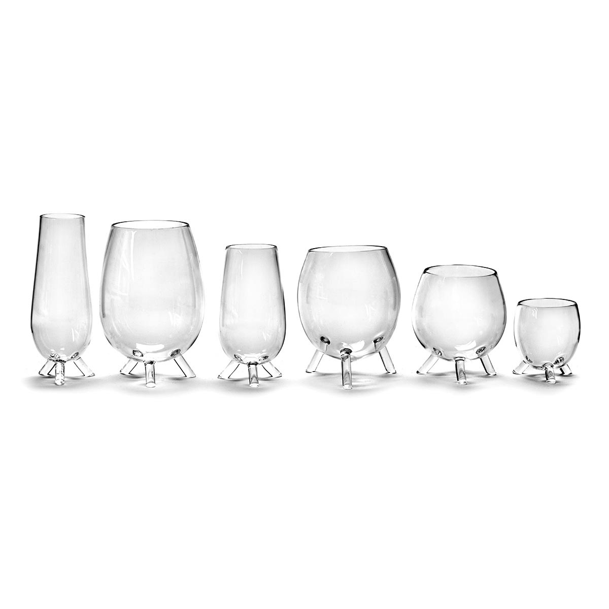 Bicchiere di vetro con treppiedi D8,5 X H9,5 | Bicchieri in vetro particolari - B0817801