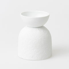 Portacandele Blanko in Ceramica Bianca Satinata - 0017440