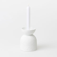 Portacandele Blanko in Ceramica Bianca Satinata - 0017440