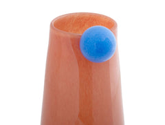Vaso Bolita M Arancione con Pallina Azzurra | Vasi di Design in Vetro Colorato - PT4153LO