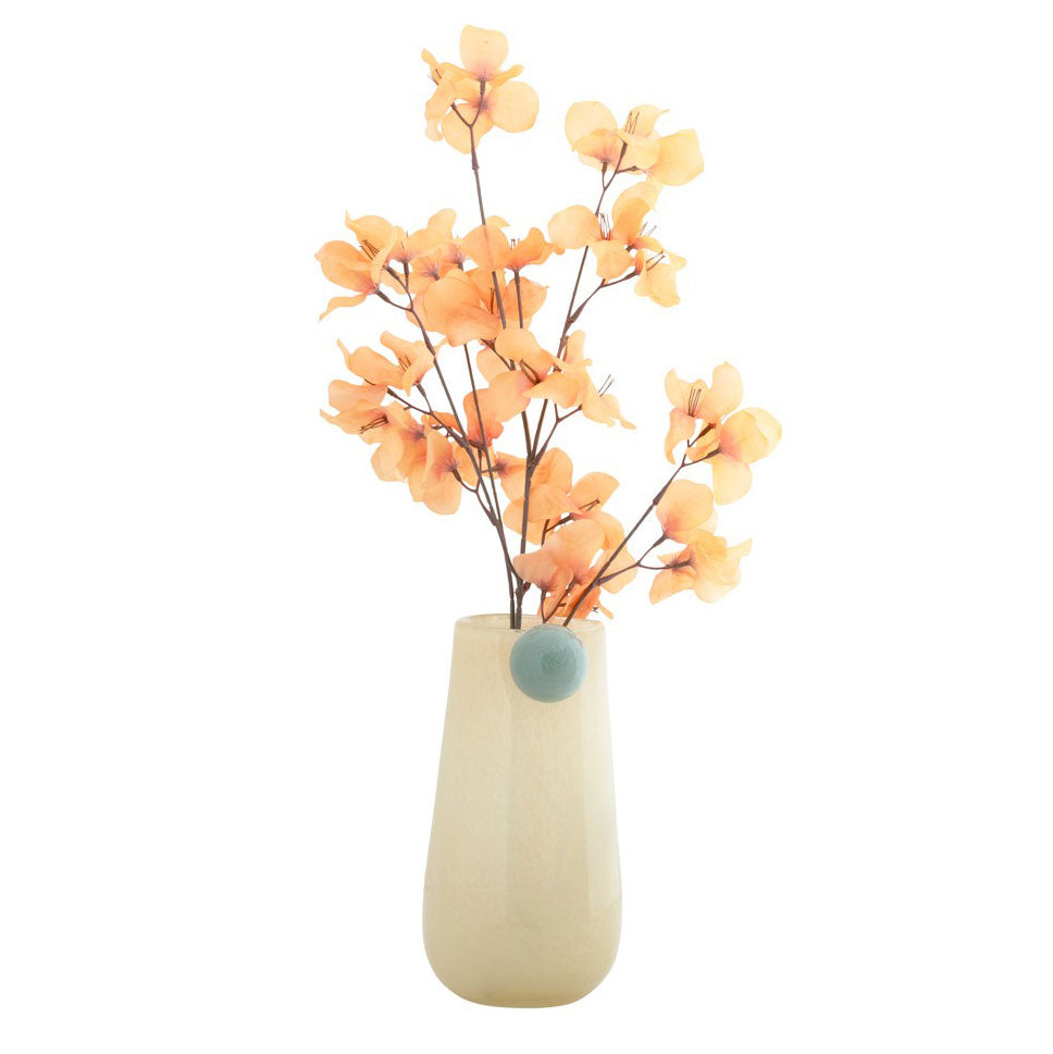 Vaso Bolita M Giallo Chiaro con Pallina Grigia | Vasi di Design in Vetro Colorato - PT4153LY