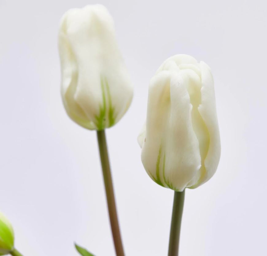 Bouquet 3 Tulipani Bianchi Real Touch H48 | Fiori artificiali di qualit&agrave; - 216120,10