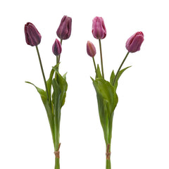 Bouquet 3 Tulipani Viola Real Touch H48 | Fiori artificiali di qualit&agrave; - 216120,62