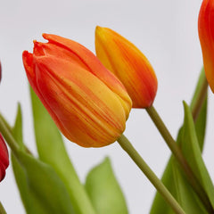 Bouquet tulipani arancio Real Touch H40 | Fiori artificiali di qualit&agrave; - 216002,30O