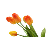 Bouquet tulipani arancio Real Touch H40 | Fiori artificiali di qualit&agrave; - 216002,30O