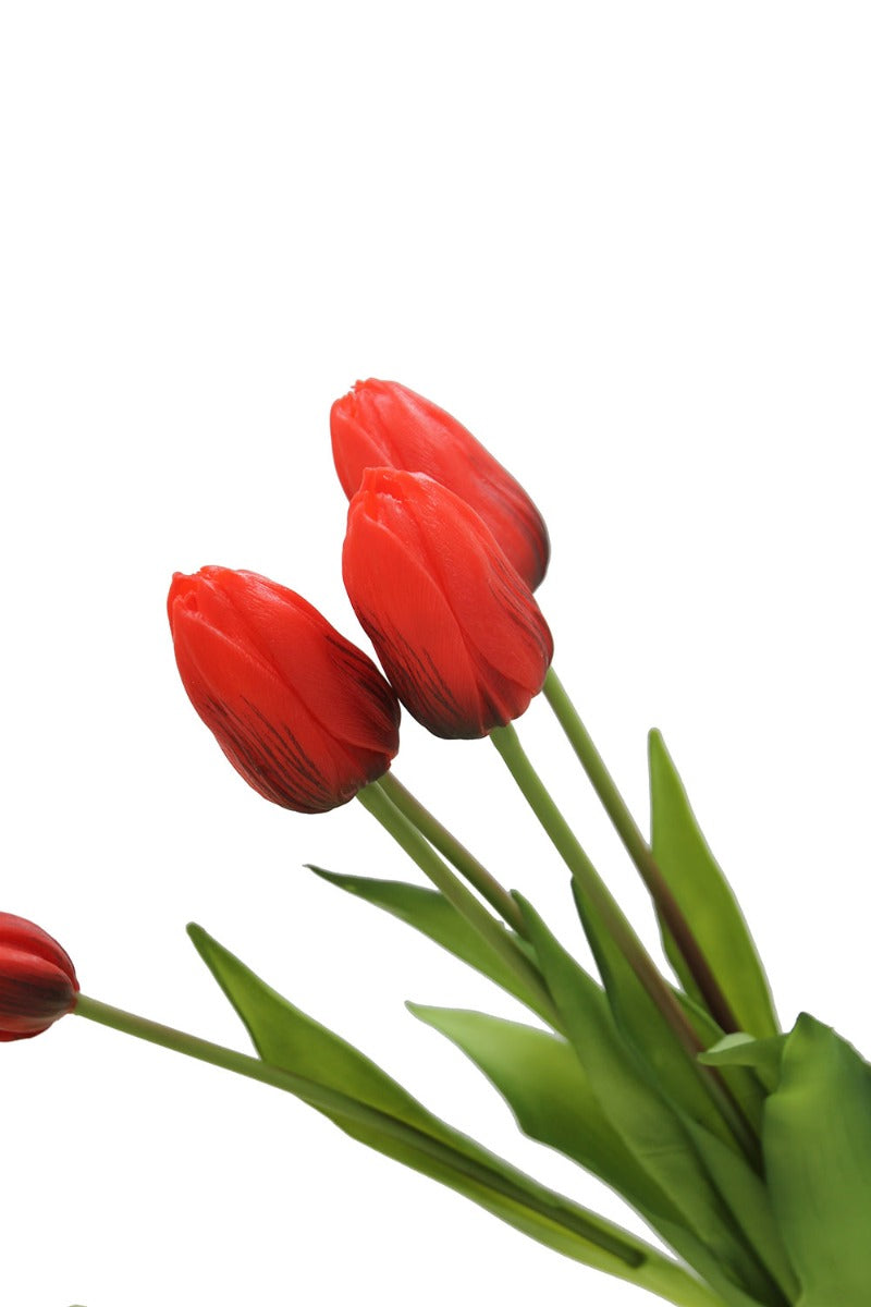 Bouquet tulipani rossi Real Touch H40 | Fiori artificiali di qualit&agrave; - 216002,30R