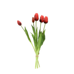 Bouquet tulipani rossi Real Touch H40 | Fiori artificiali di qualit&agrave; - 216002,30R