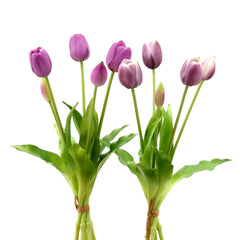 Bouquet tulipani viola Real Touch H40 | Fiori artificiali di qualit&agrave; - 214959,63