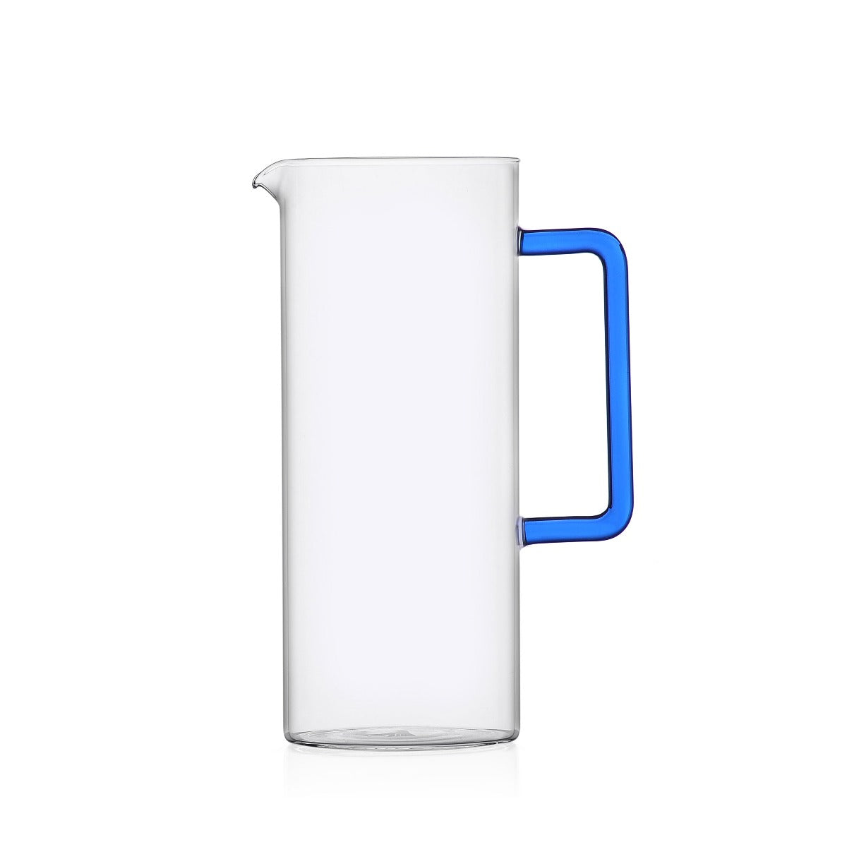 Brocca in Vetro Trasparente Con Manico Blu Tube | Ichendorf Milano - 09359555