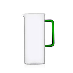 Brocca in Vetro Trasparente Con Manico Verde Tube | Ichendorf Milano - 09359556