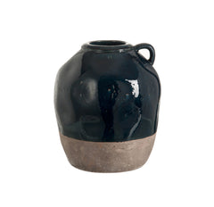 Vaso brocca con manico in ceramica blu-grigio - 82680