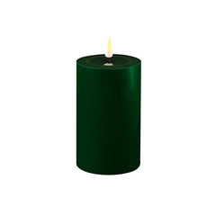 Candela a Led Real indoor Verde scuro D7,5 X H15 | Candele a Led effetto reale - 0269