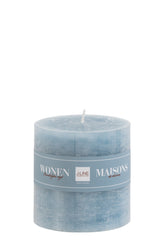 Candela blu cilindrica H10x10: candele di cera colorate J Line - 84907