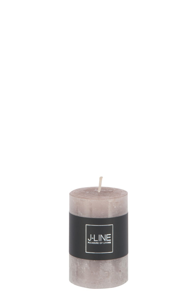 Candela grigio tortora cilindrica H8: candele di cera colorate J Line - 93327
