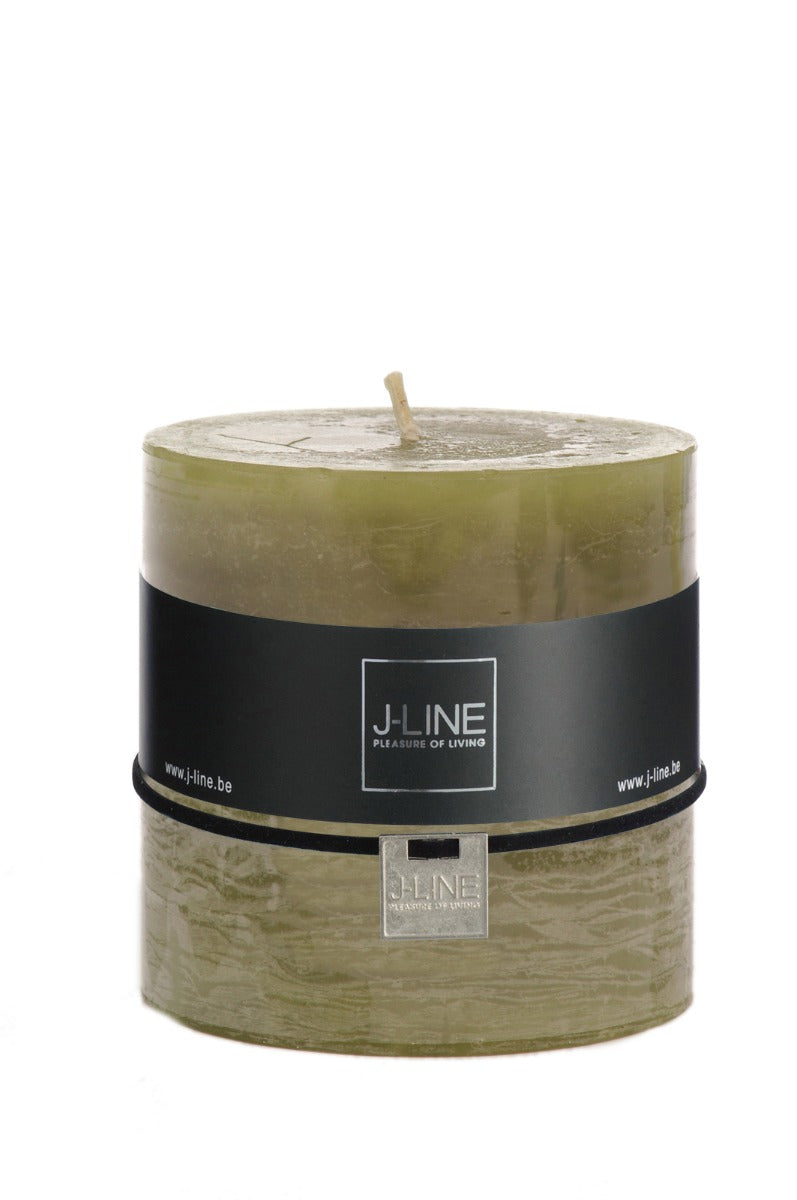 Candela verde erba cilindrica H10: candele di cera colorate J Line - 93407
