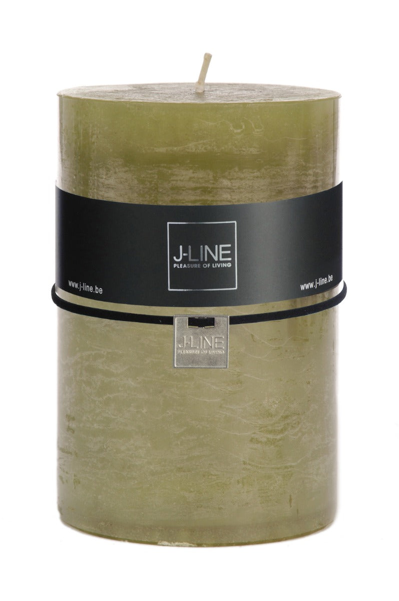 Candela verde erba cilindrica H15: candele di cera colorate J Line - 93408