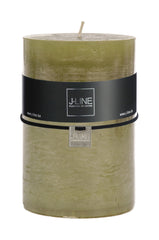 Candela verde erba cilindrica H15: candele di cera colorate J Line - 93408