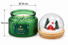 Candela Cupola Natalizia EDG Enzo De Gasperi H 12,5 cm Ø 10 cm con cupola, casetta e abeti innevati