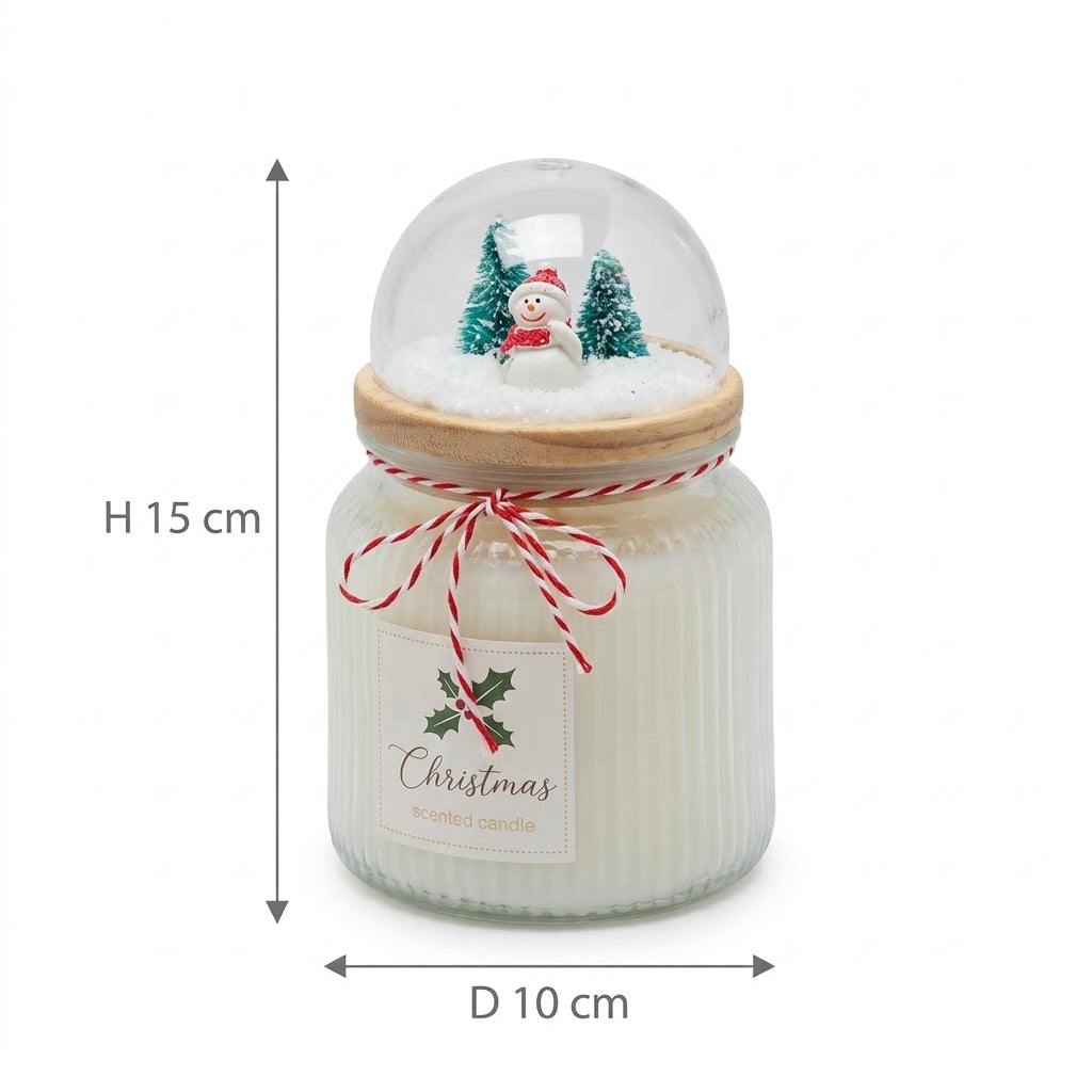 Candela Cupola Natalizia Muschio Bianco EDG Enzo De Gasperi con dimensioni H 15 cm Ø 10 cm