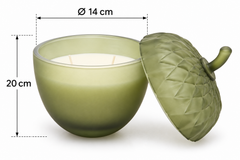 Candela Ghianda Verde EDG Enzo De Gasperi con dimensioni H 20 cm e Ø 14 cm