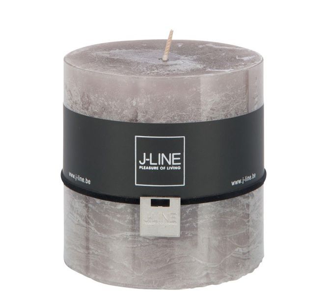 Candela grigio tortora cilindrica H10 X D10: candele di cera colorate J Line - 93330