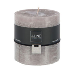 Candela grigio tortora cilindrica H10 X D10: candele di cera colorate J Line - 93330